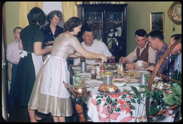 Photo of old fashioned Christmas dinner